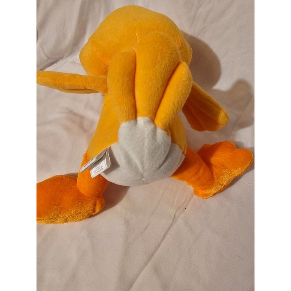 2014 NANCO PLUSH 10" SITTING ORANGE DUCK WITH RED BOWTIE - Picture 3 of 5